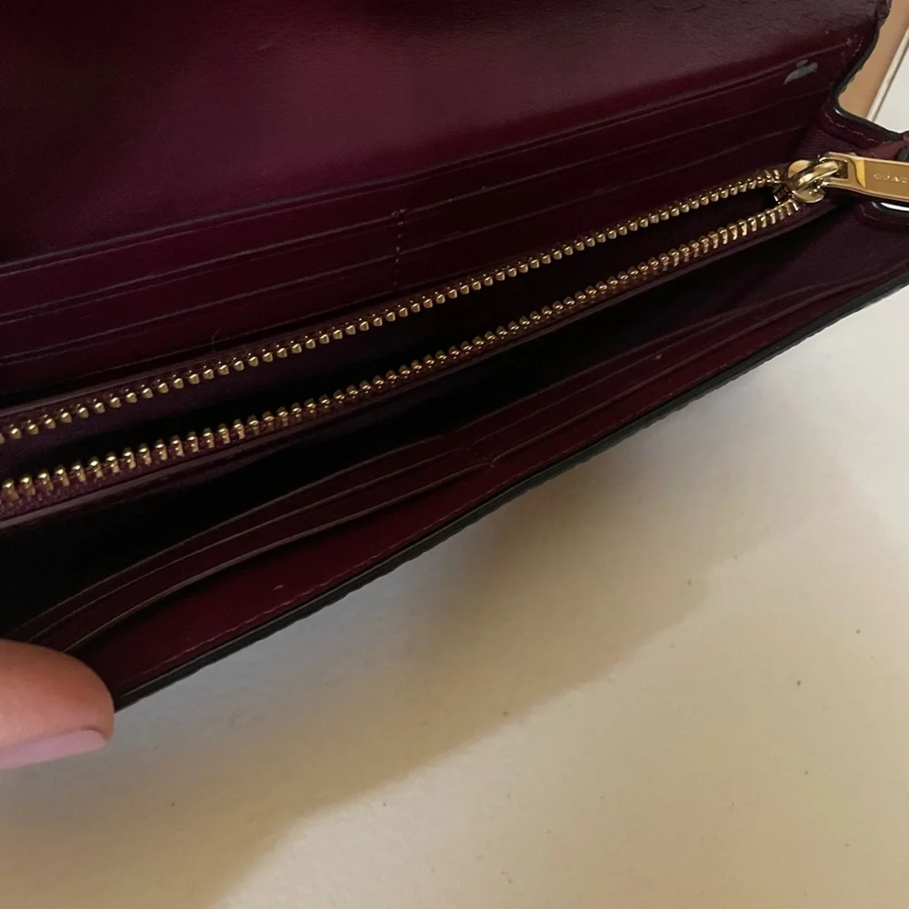 Coach Burgundy Wallet with Gold Hardware - Picture 4 of 4